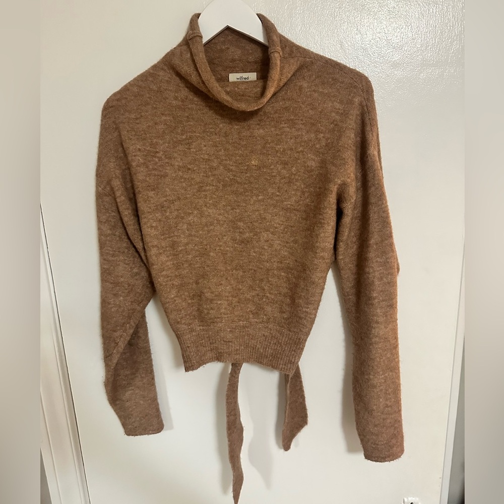 Wilfred Lorin Tan Cowl Neck Sweater
